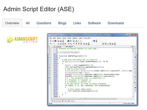 Admin Script Editor (ASE)