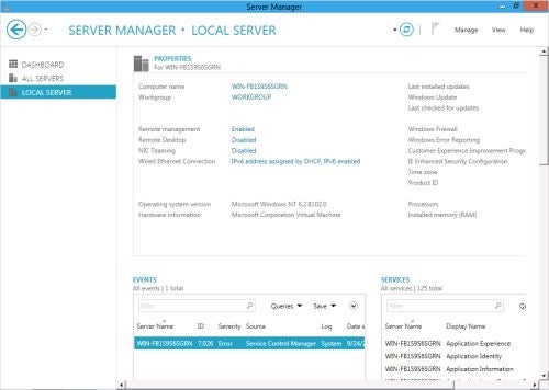 The redesigned user interface for server manager, built on top of Windows Presentation Foundation