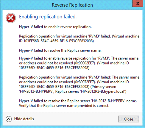 Hyper-V Replica Error Messages - Screenshot 4