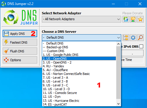 DNS Jumper screenshot