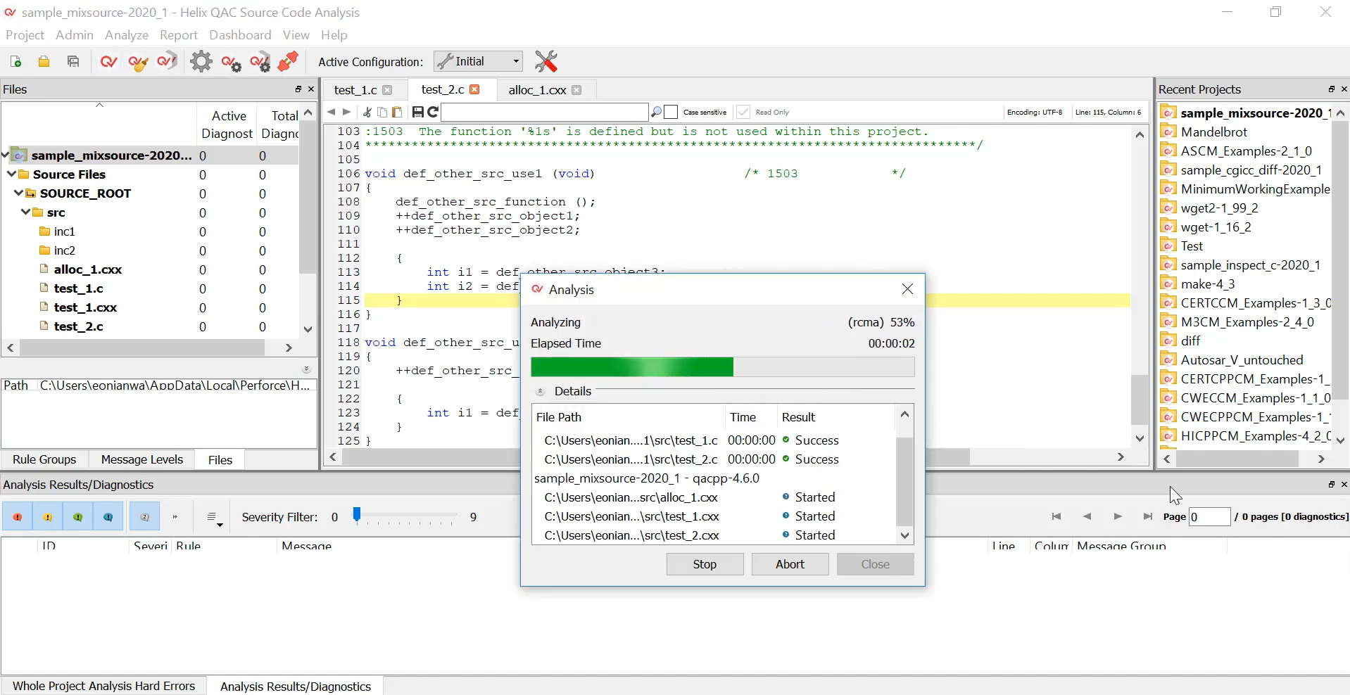 Helix QAC demo screenshot