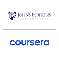John Hopkins and Coursera logos.