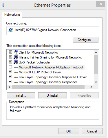 NIC Teaming - Microsoft Network Adapter Multiplexor.