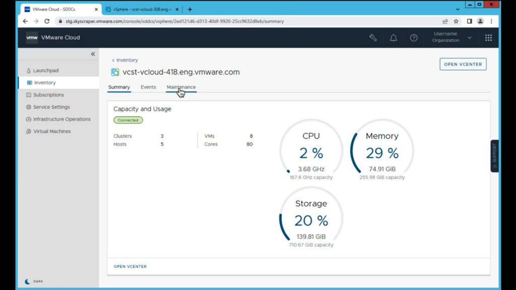 vSphere vCenter Lifecycle Management Dashboard